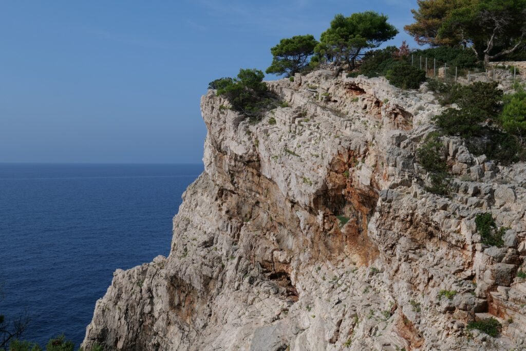A rocky cliff on one of Croatia's many islands