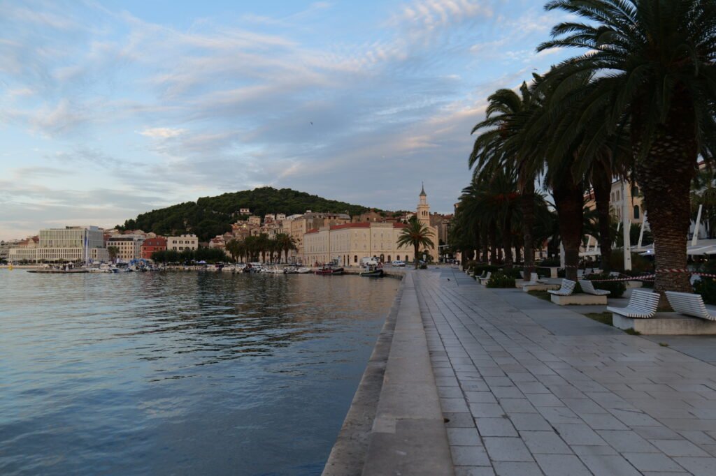 Riva Promenade is a lot quieter as the sun rises!