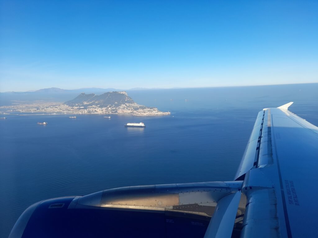 The approach into Gibraltar airport. The flight alone is one of the best things to do in Gibraltar!