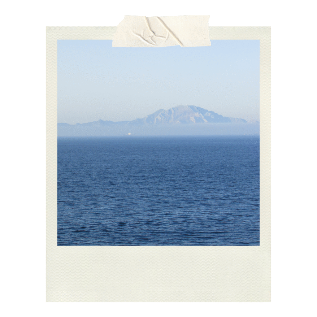 Looking out across the sea to Morocco from Europa Point