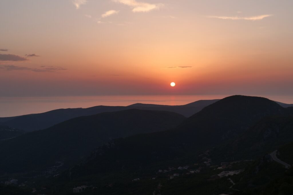 The sunset overlooking a beautifully silhouetted Budva!