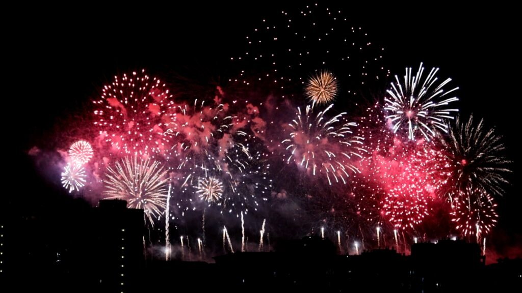 Watching the fireworks from my balcony during my first ever Gibraltar National Day
