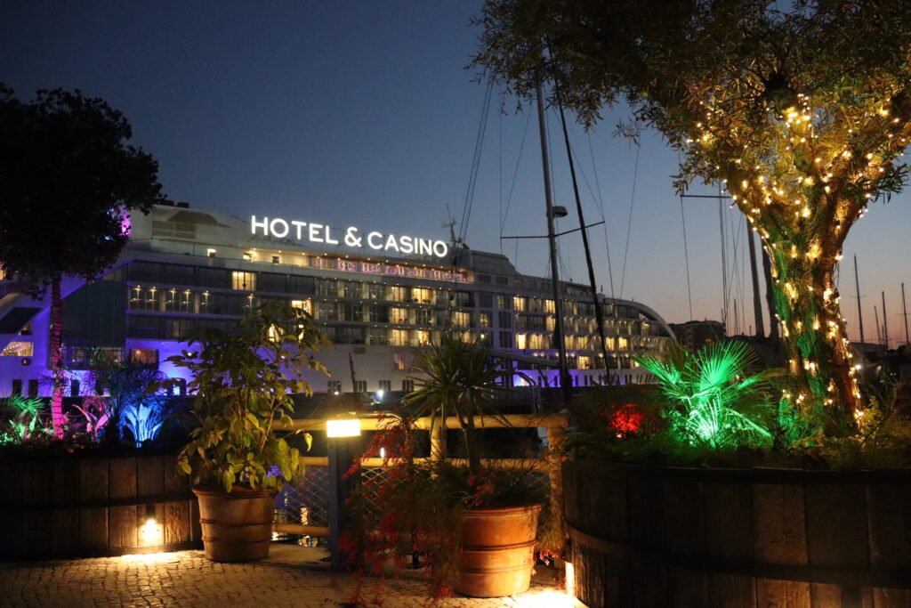 Ocean Village is so beautiful when it's lit up at night!
