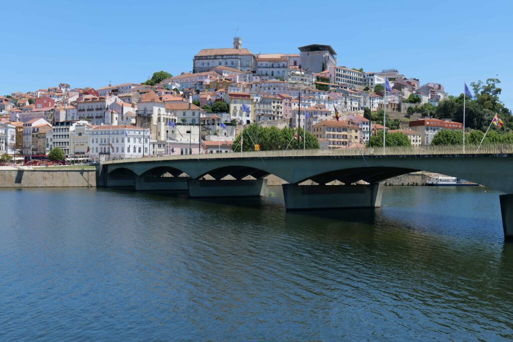 Looking out at the old city of Coimbra from the riverside