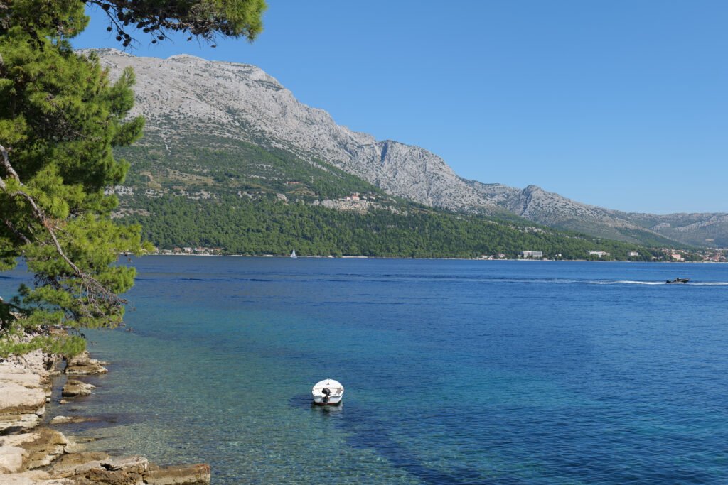 This spectacular sea view from the empty "secret" beach is the best thing to do in Korcula!