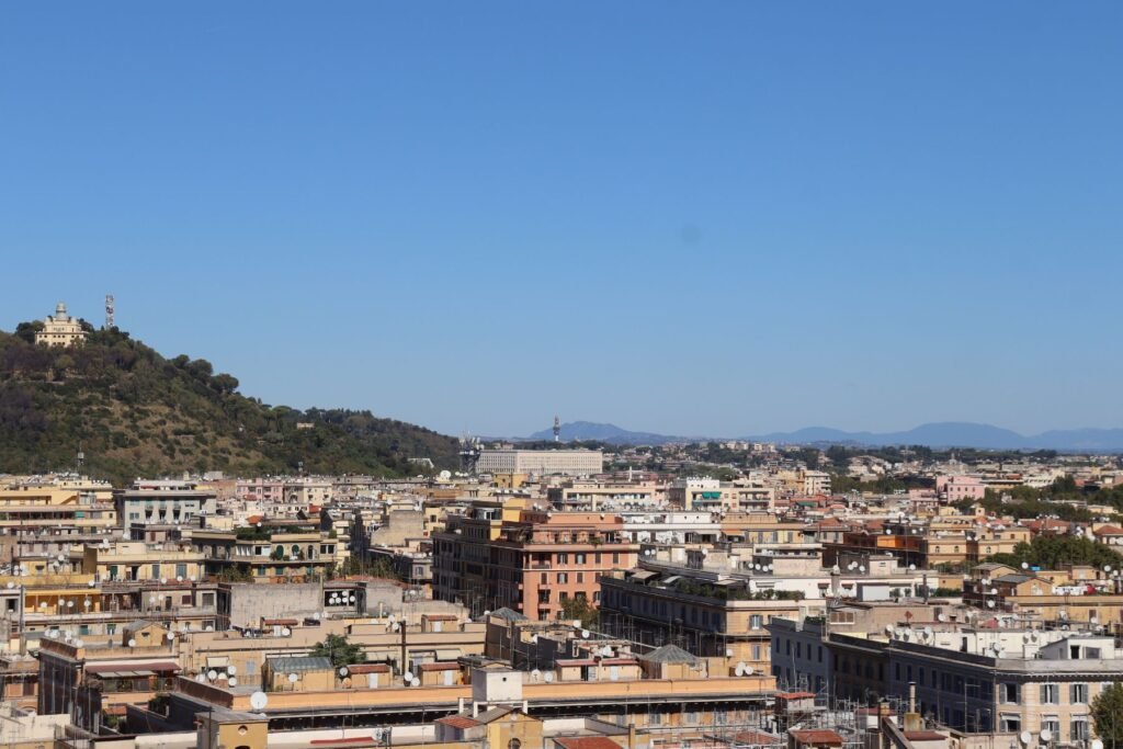 Looking out across Rome from the Vatican