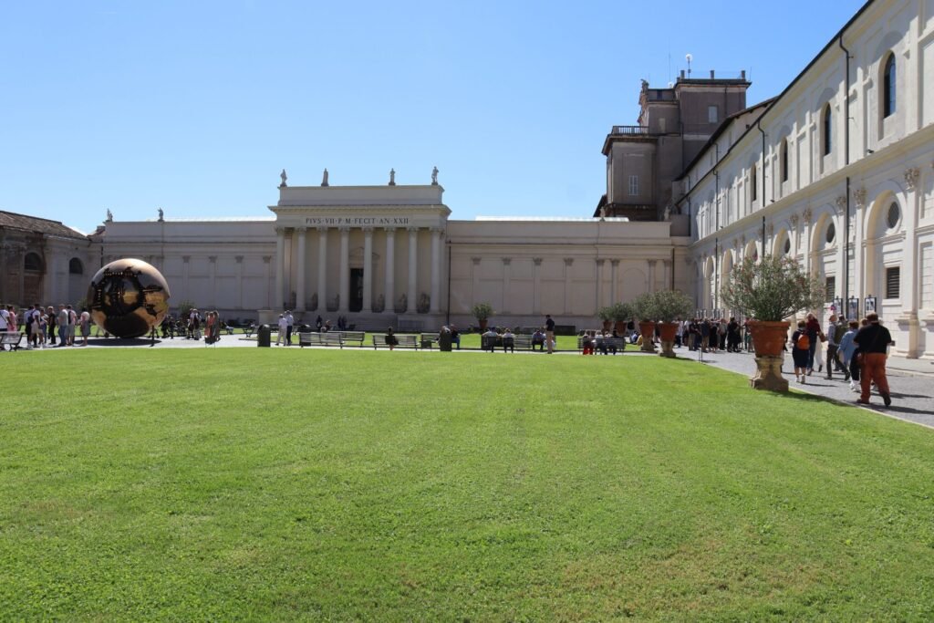 The free area of the Vatican Gardens, lined with benches to relax on