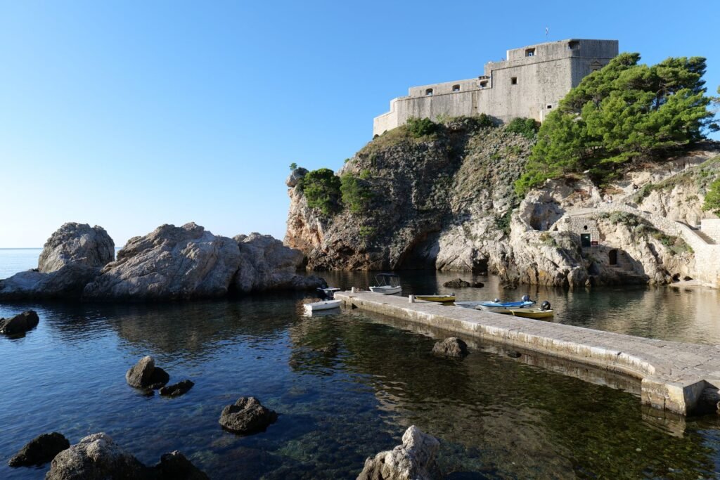 Alone at Dubrovnik West Harbour in the early morning, before the tour groups arrive!