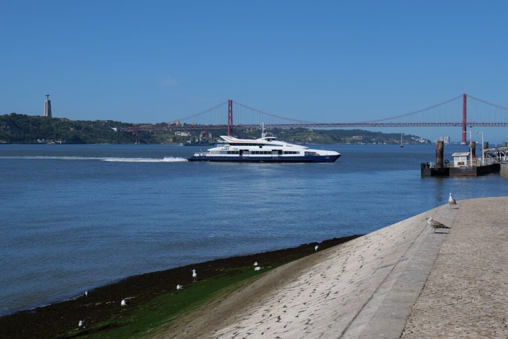 Relaxing along Ribeira das Naus is a great break from sightseeing!