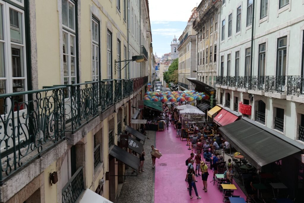 The iconic nightlife hub, Pink Street, in Bairro Alto!
