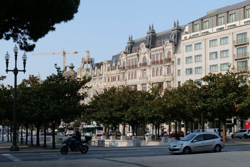 Grand buildings surround Porto's main square