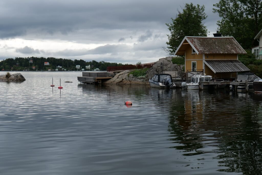 Norrhamnen Harbour with the archipelago in the background, from the "anchor" viewpoint