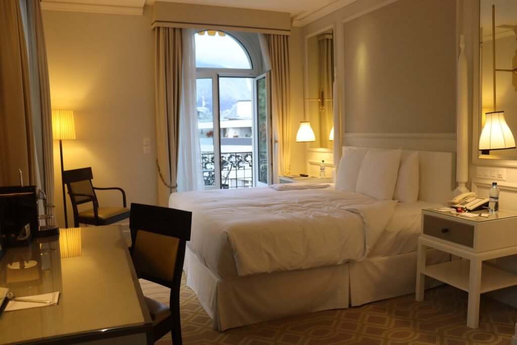My room at the Fairmont Le Montreux Palace