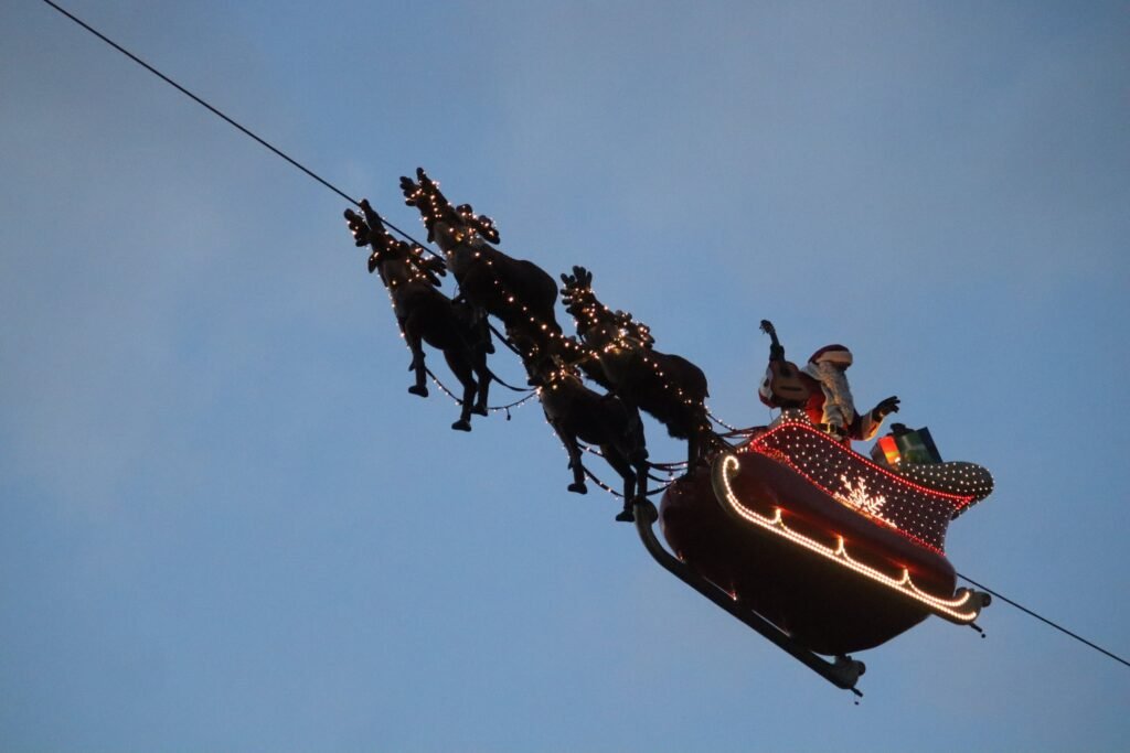 Seeing the Montreux Christmas Market Flying Santa was such a fun and unique experience!