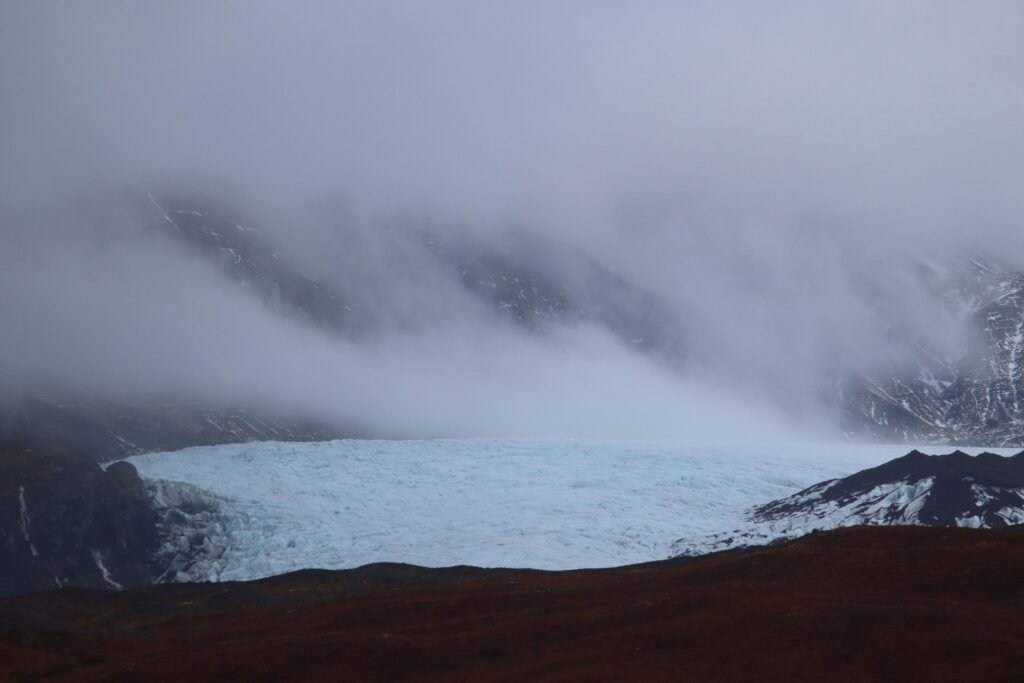Fjallsárlón Glacier, covered in cloud!