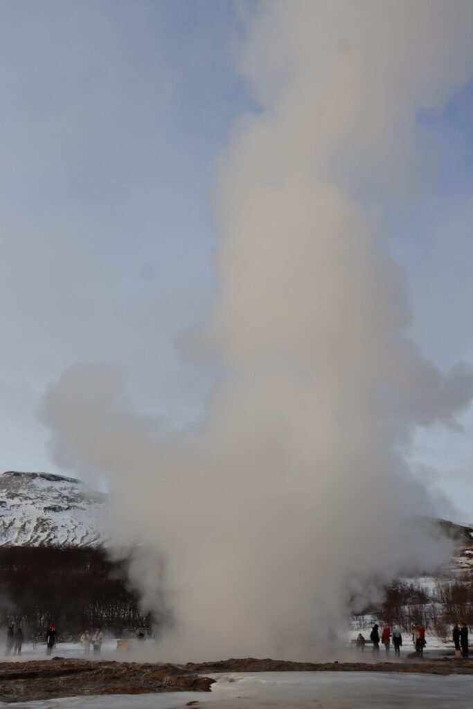 Strokkur Geyser erupting high into the air!