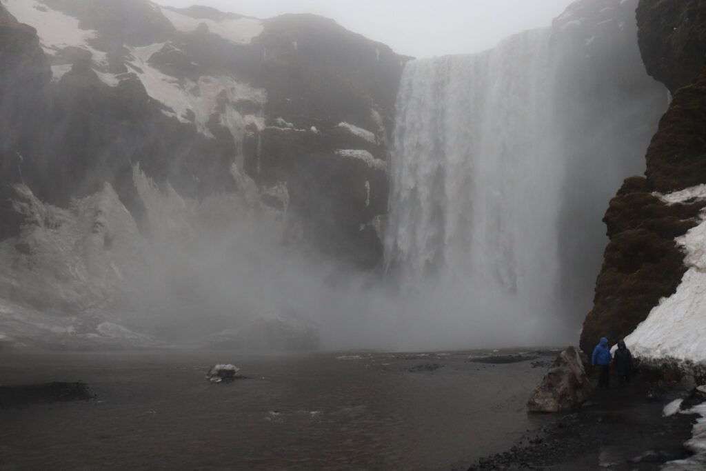 A very rainy Skógafoss Waterfall in January!