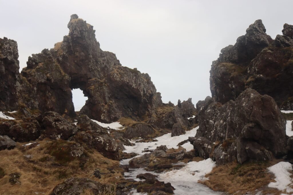 Seriously insane lava formations on the approach to Djúpalónssandur Beach!