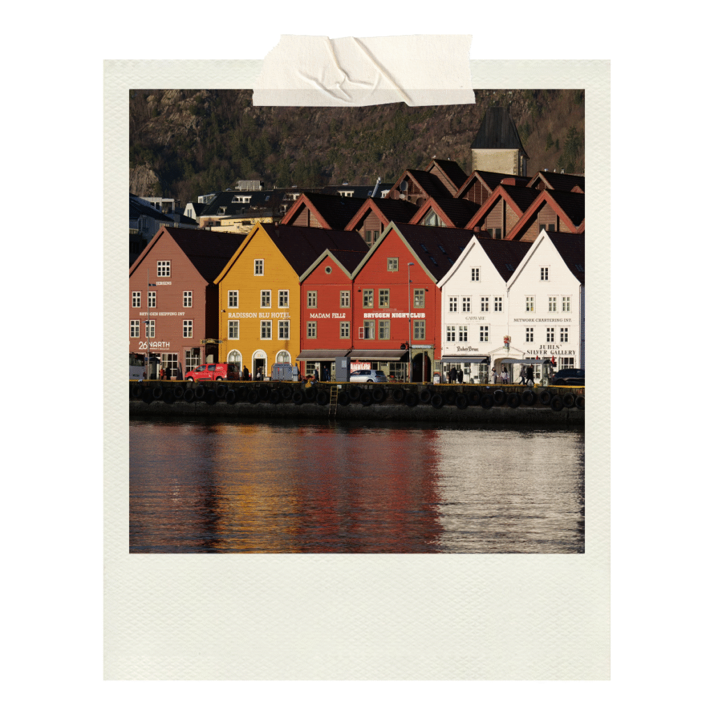 The iconic, colourful buildings of Bryggen in Bergen!