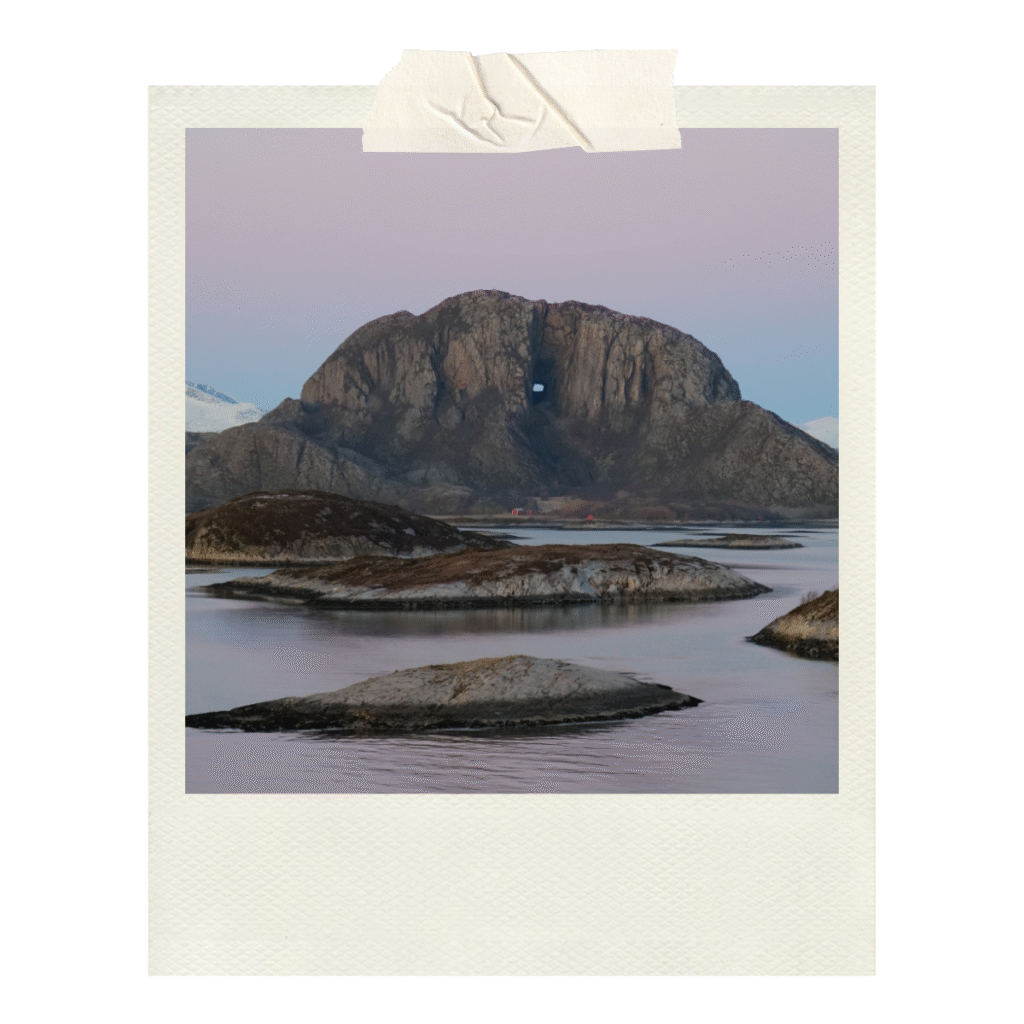 The iconic Mount Torghatten at sunset!