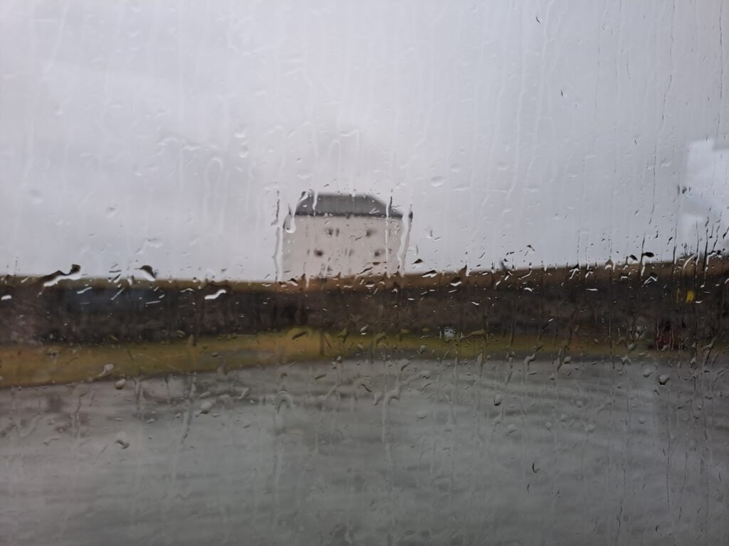 I'm sorry for the awful photo! It was too rainy during our visit to leave the bus for photos, so we could only drive by the views over the city!