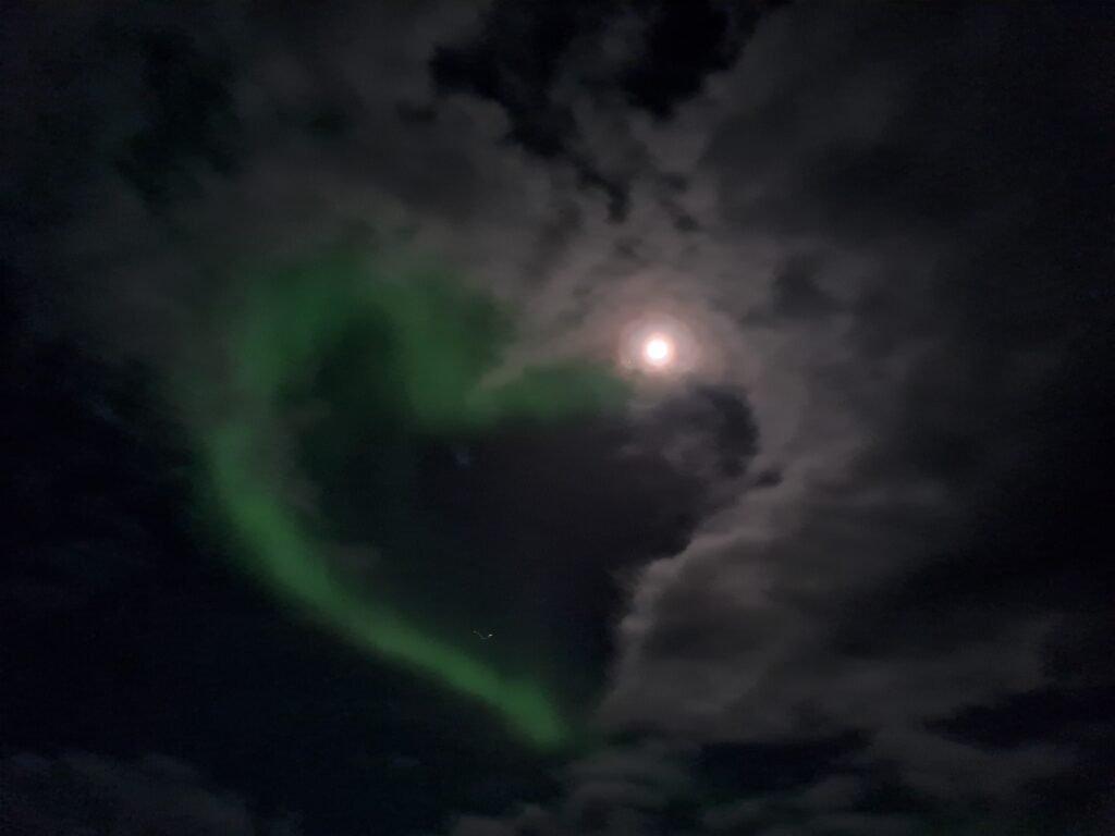 The Northern Lights make a love heart near Svolvaer!