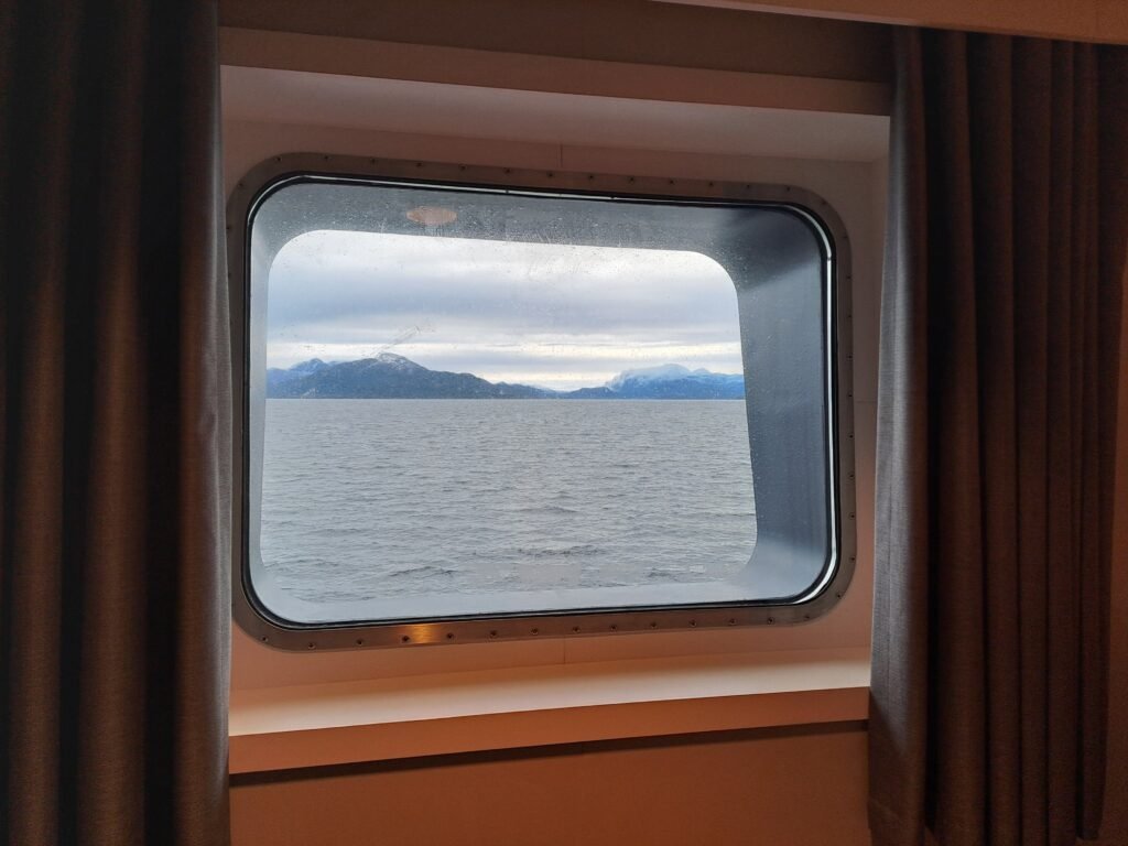 The view from the mid-ship cabin window