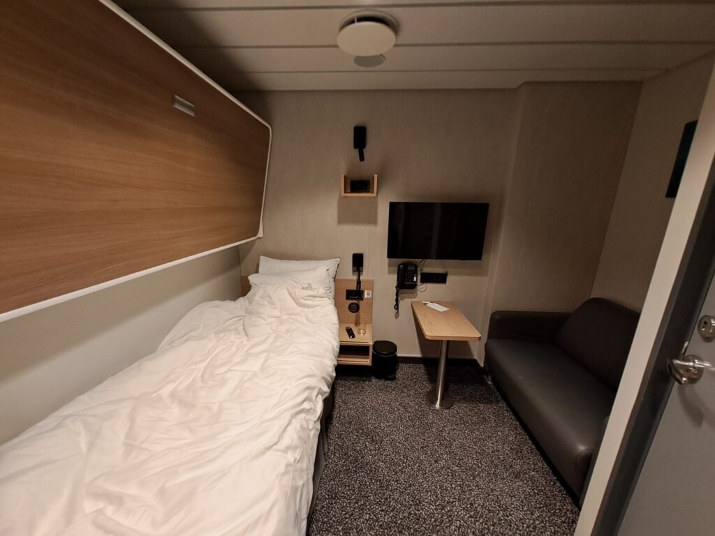 My interior cabin for the night between Tromsø and Svolvaer
