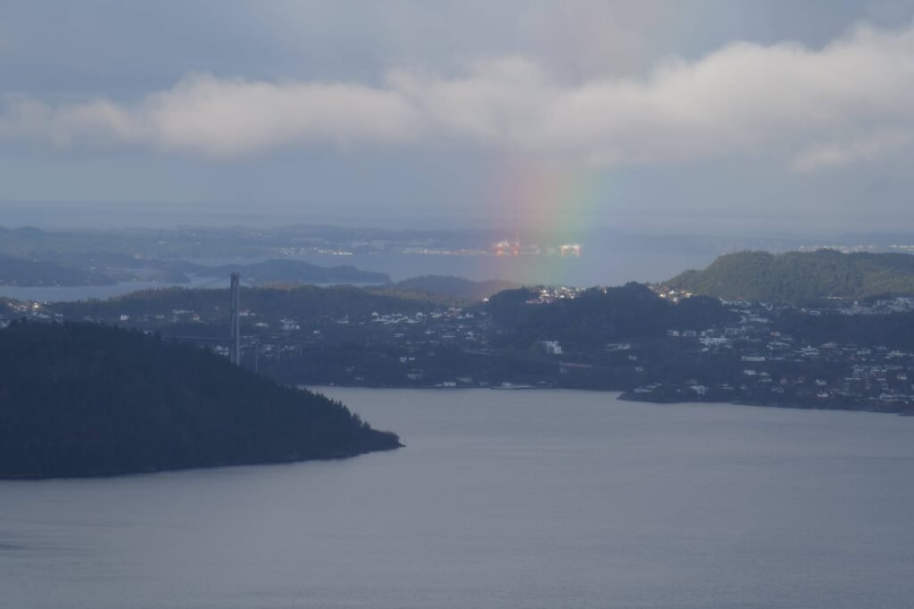 A mini rainbow from the top of Mount Fløyen!