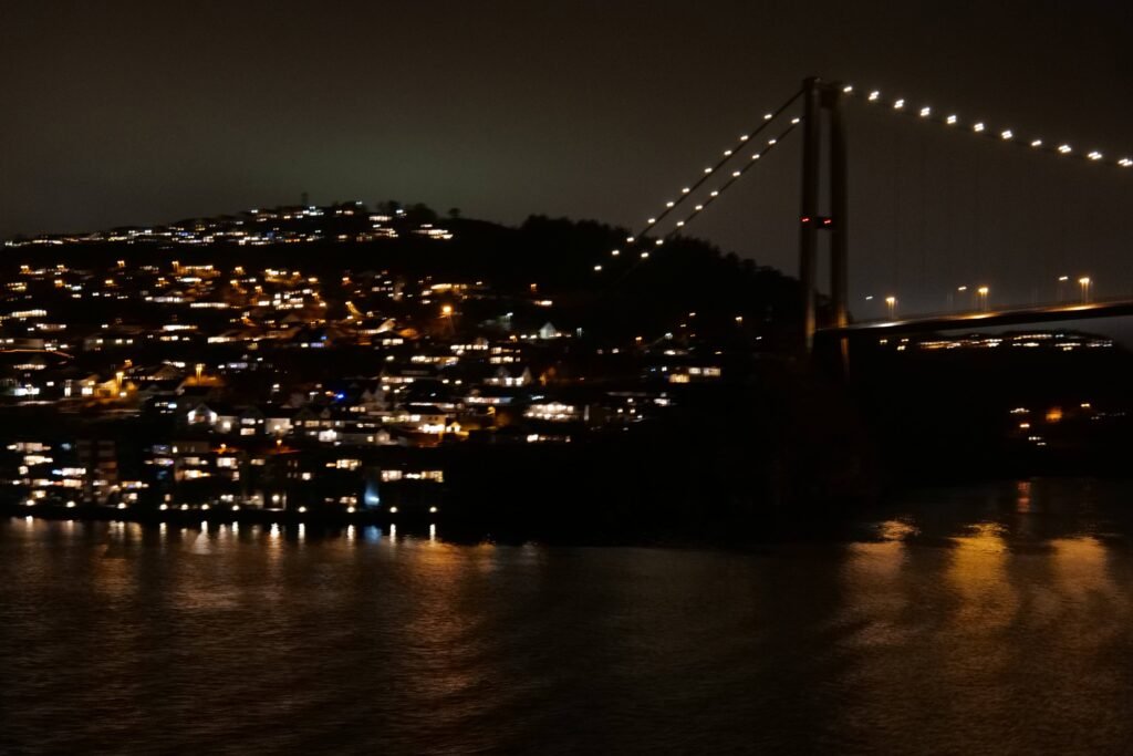 Leaving the bright lights of Bergen behind!