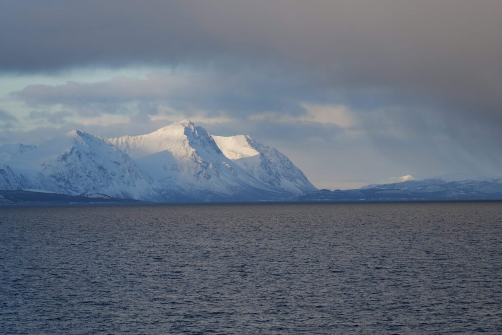 Heavy snow clouds and blue sky at the same time!