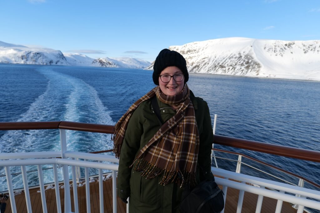 Bundled up warm for another day photographing the scenery out on deck!