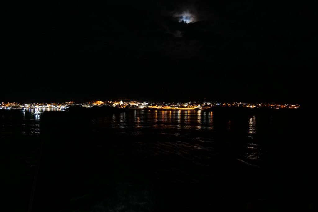 The port of Berlevåg at night
