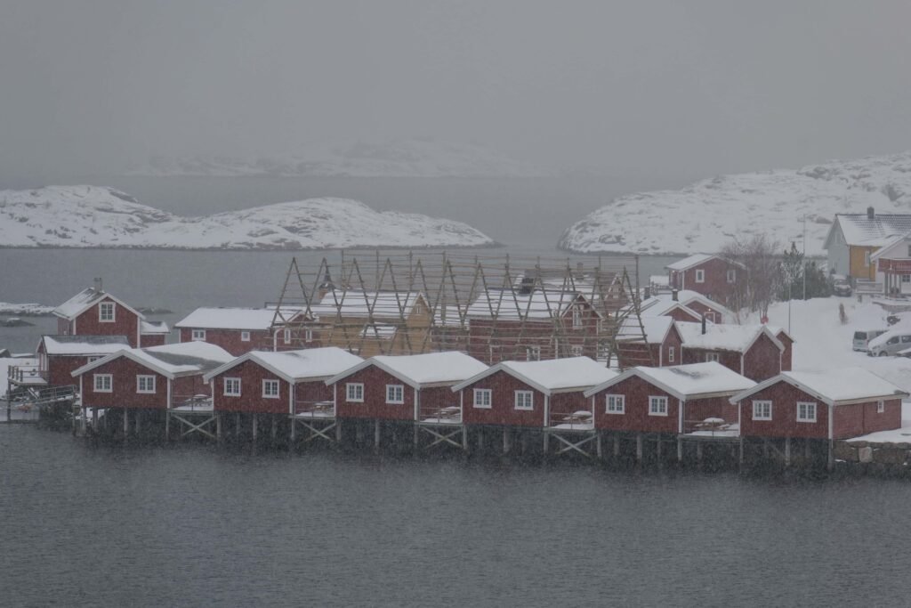 Traditional rorbuer fishing huts in Svolvaer!