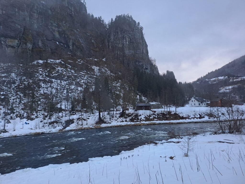 The incredible views out the window on the bus from Gudvangen to Voss!