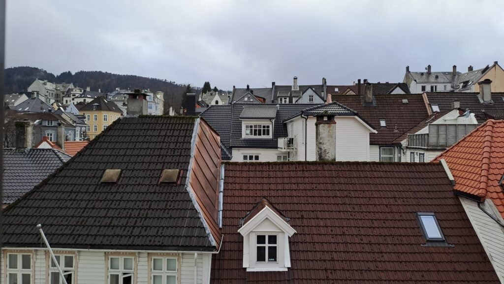 The city view from my hotel in Nygård, Citybox Bergen City