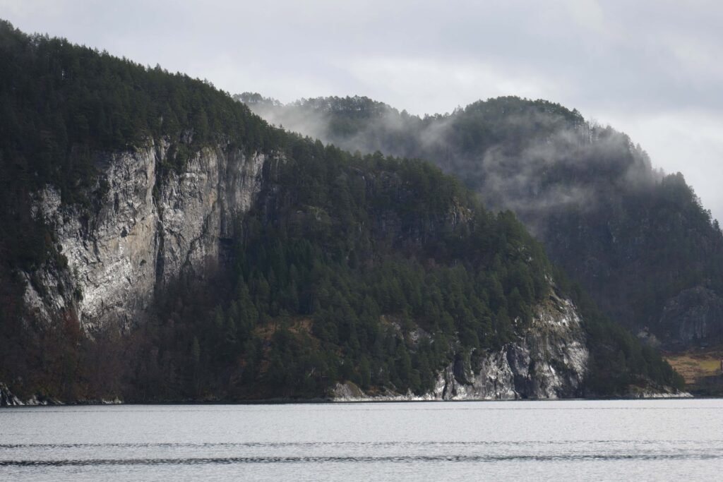 Dramatic cliffs line the fjord!