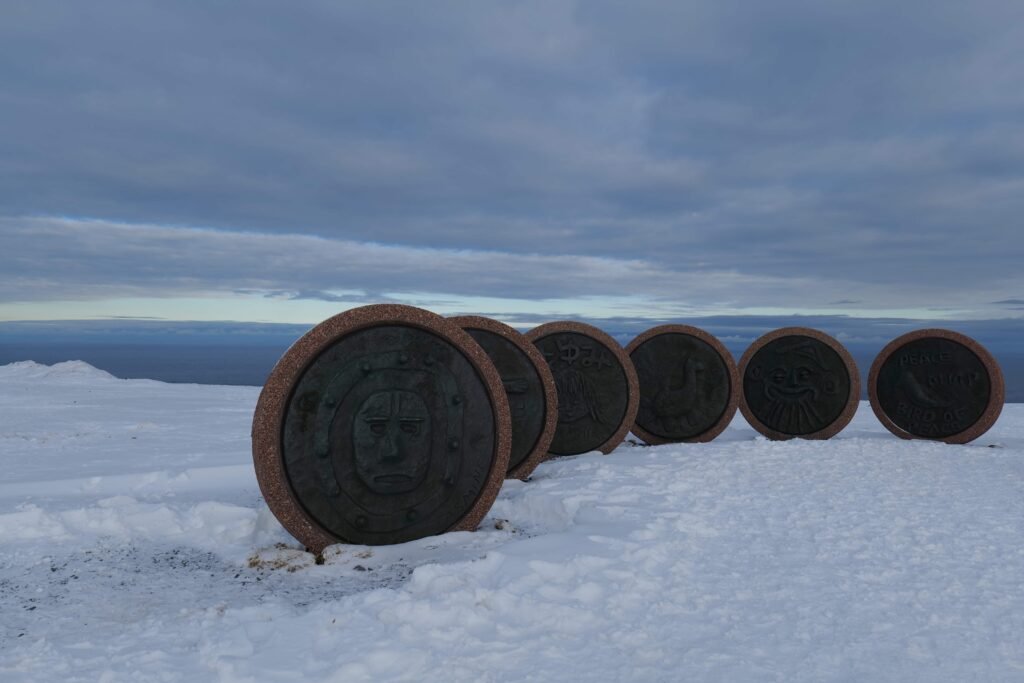 The “Children of the World” sculpture at North Cape