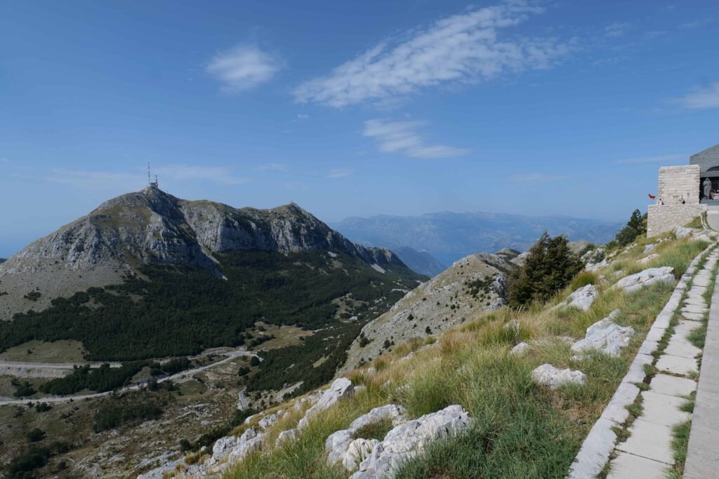 Climbing the Lovcen Mausoleum for incredible mountain views!