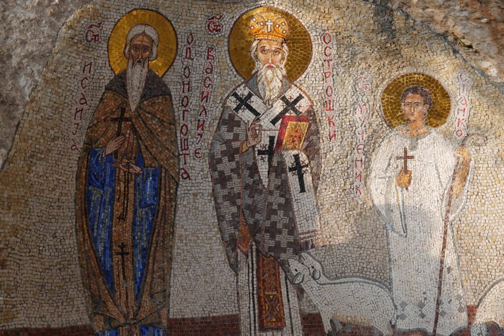 Beautiful mosaics at the monastery