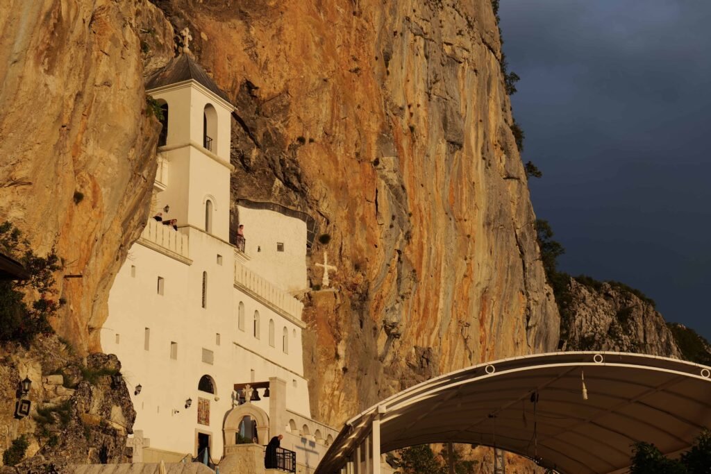 Ostrog Monastery, built up into the cliff!