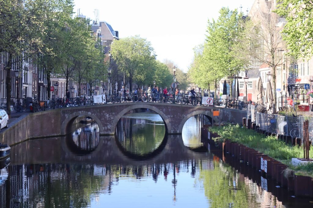 Amsterdam's leafy canals in April