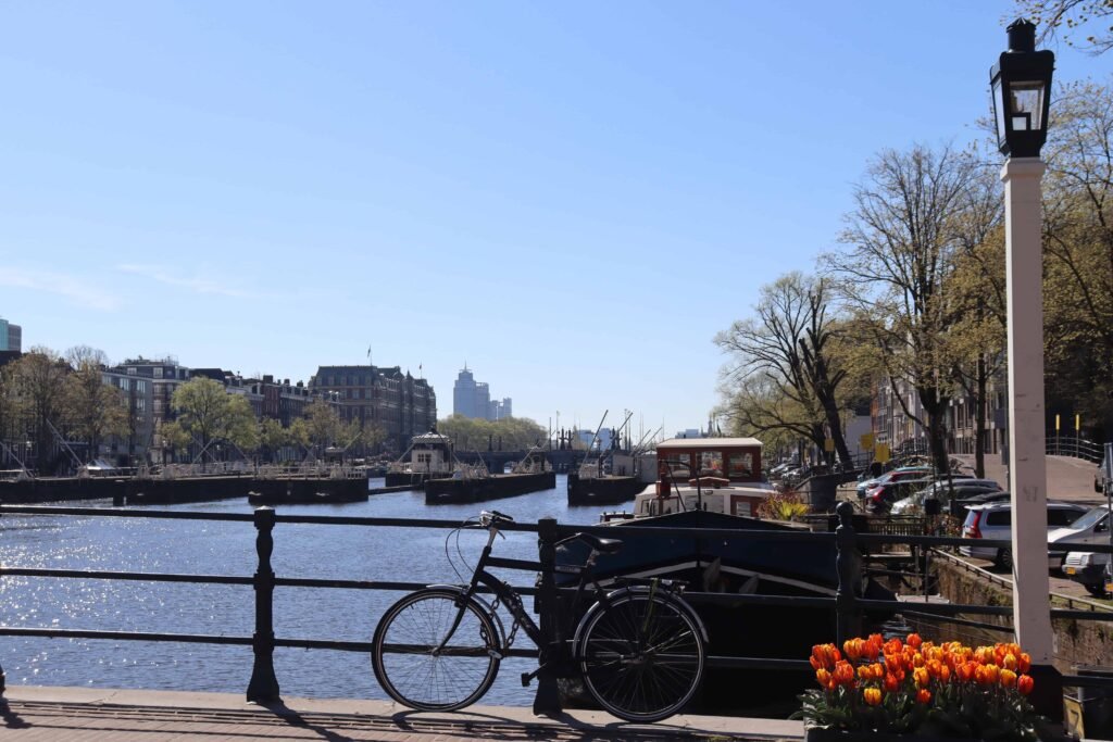Bikes parked up in Amsterdam