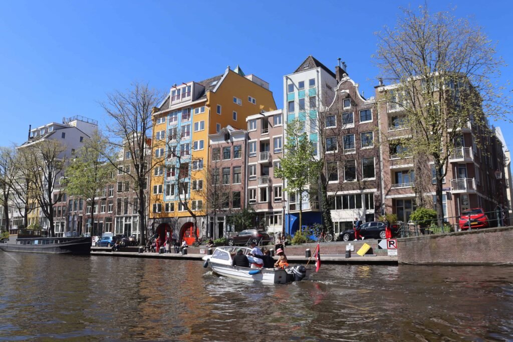 Enjoying beautiful sunshine in Amsterdam in late April!
