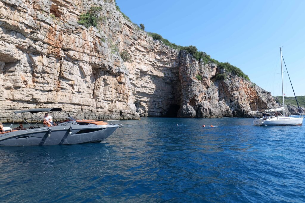 Moored near the incredible Blue Cave, perfect for swimming!