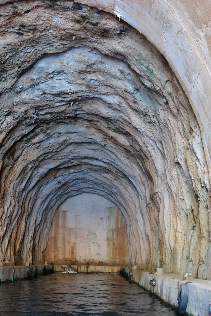 Sailing inside the submarine tunnels