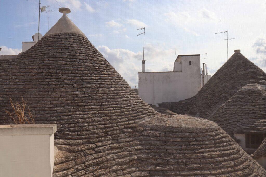 The view from my window, over the rooftops of the Trulli huts!