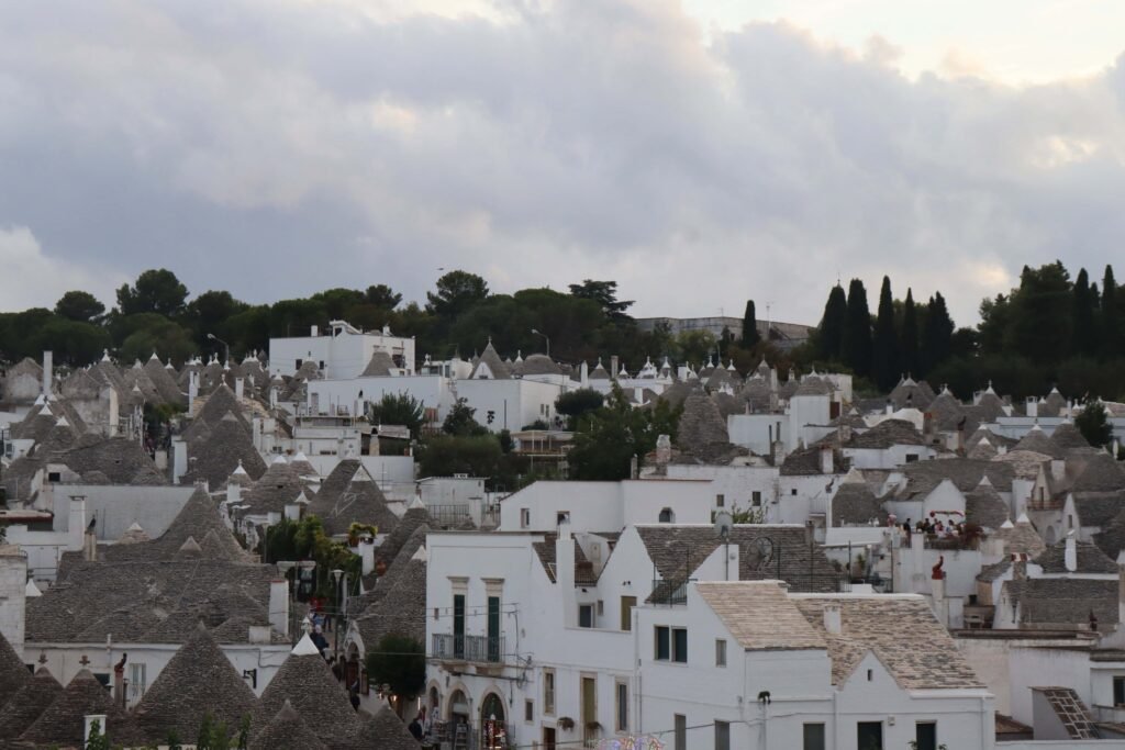 Looking out over the rooftops in Alberobello!