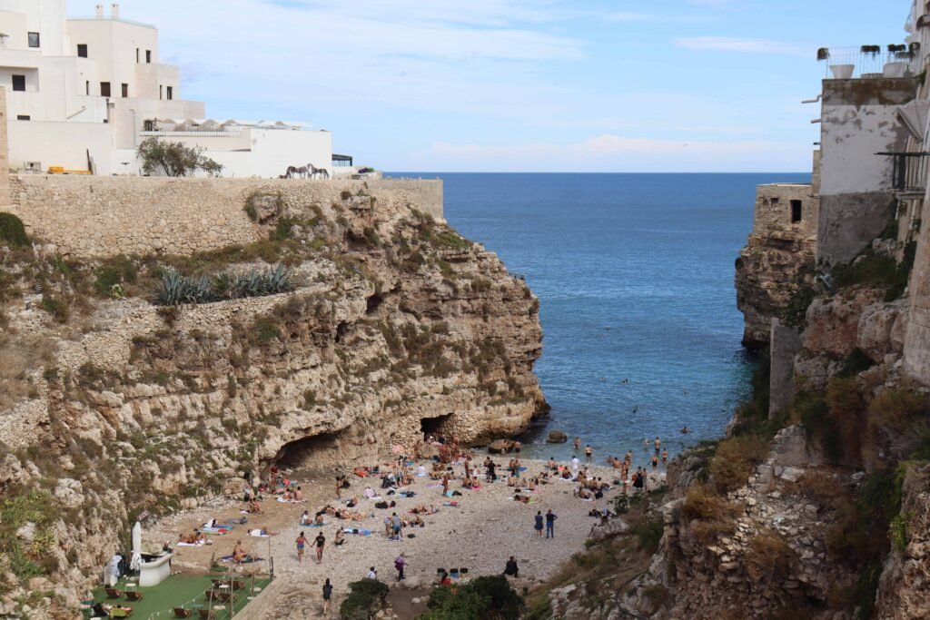Looking down on tiny Lama Monachile beach