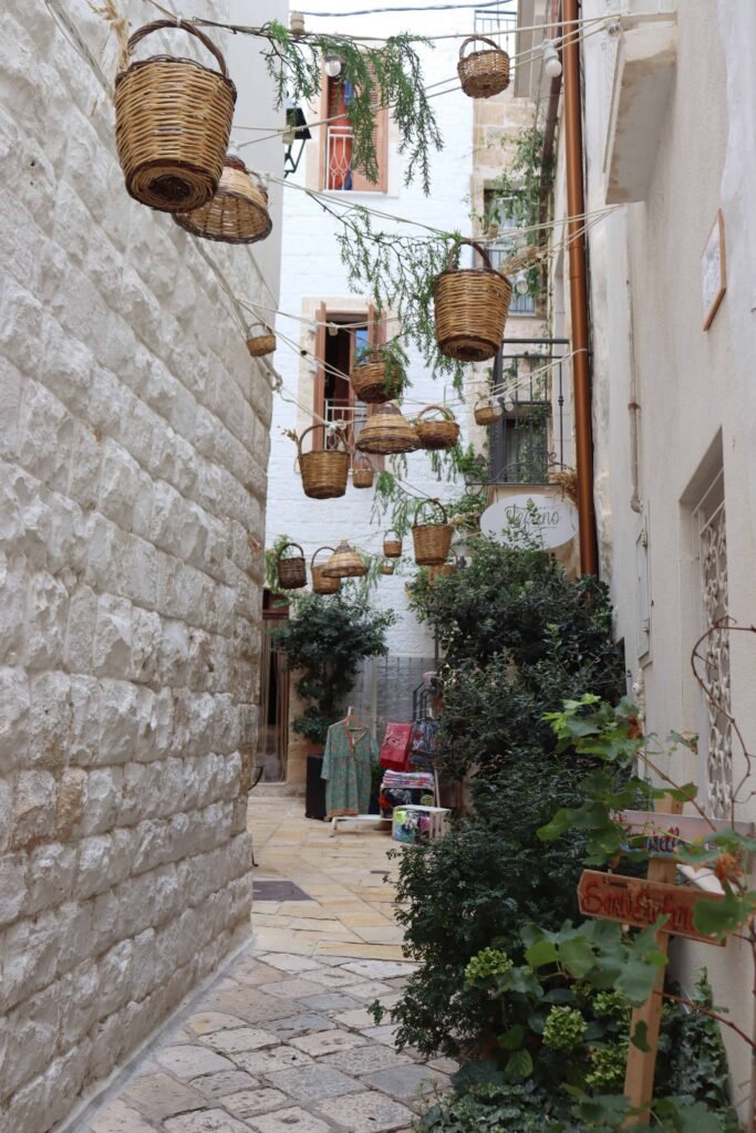 The old, whitewashed streets of Polignano a Mare
